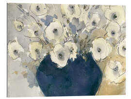 Quadro em plexi-alumínio Estudo de flores brancas