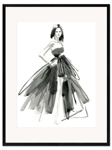 Gerahmter Kunstdruck Abendkleid I