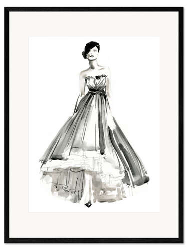 Ingelijste kunstdruk Evening dress II