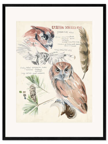 Plakat artystyczny premium w ramie Owl and pine