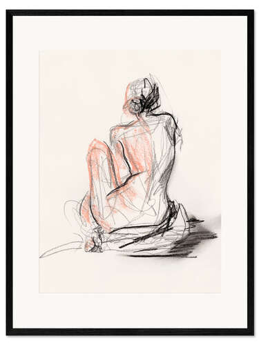 Ingelijste kunstdruk Female back stroke II