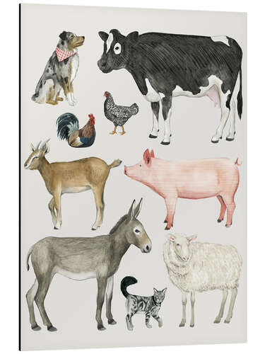 Aluminium print Farmyard family III