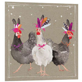 Foam board print Funny chickens