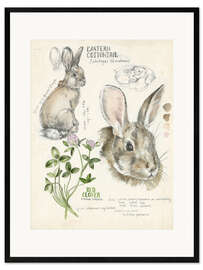 Plakat artystyczny premium w ramie Bunny and clover