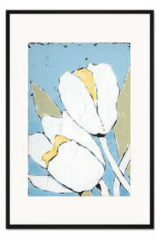 Gerahmter Kunstdruck Weißes Tulpen-Triptychon I