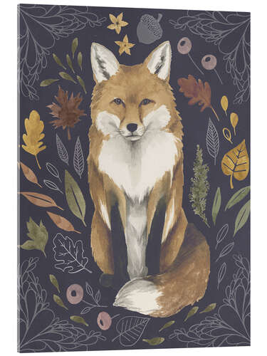 Acrylglas print Fox in the foliage