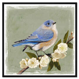 Gerahmter Kunstdruck Vogel auf einem Zweig II