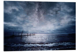 Acrylic print Milky way over the stormy sea