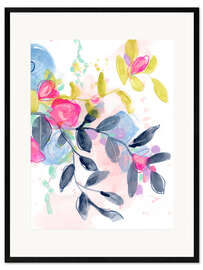 Ingelijste kunstdruk Playful flower composition I