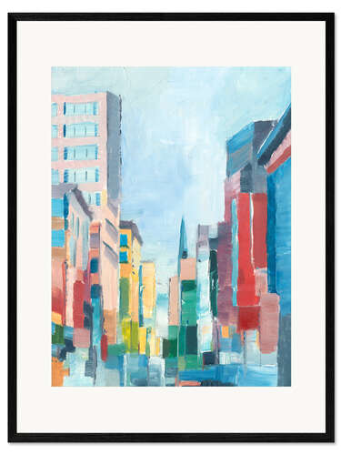Impression artistique encadrée Ville colorée