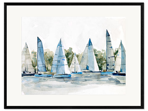 Impression artistique encadrée Voyage en voilier II