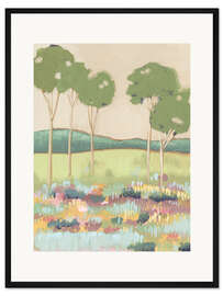 Gerahmter Kunstdruck Schatten der Bäume II