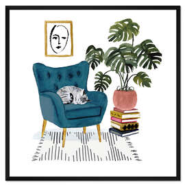 Gerahmter Kunstdruck Stubenhocker I