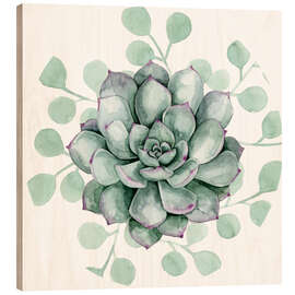 Tableau en bois Collection de succulentes B