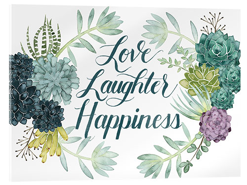 Akrylbillede Love laugh happiness (english)