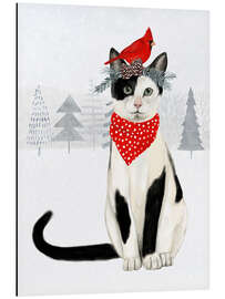 Aluminium print Christmas cat