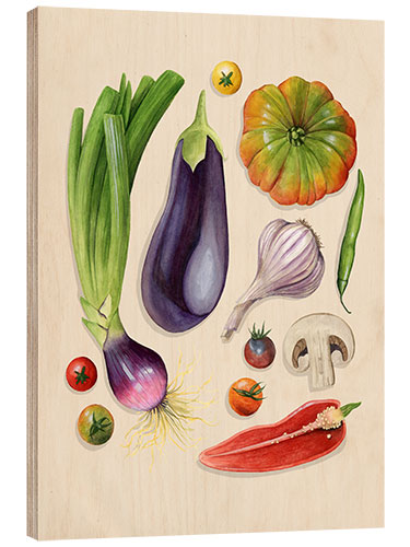 Wood print Vegetable garden I