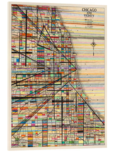 Acrylglas print Modern map of Chicago