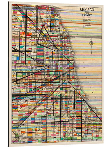 Aluminiumsbilde Modern map of Chicago