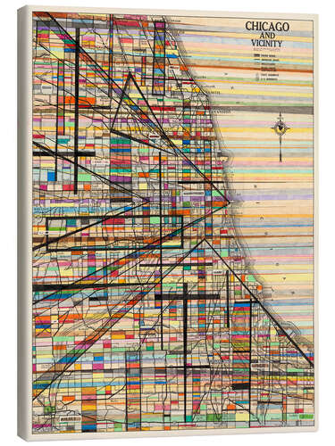 Leinwandbild Moderne Karte von Chicago