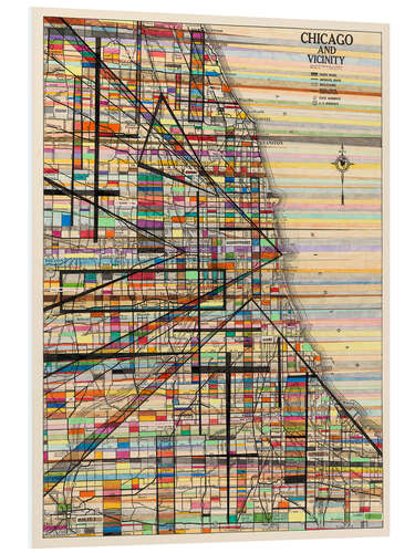 Hartschaumbild Moderne Karte von Chicago