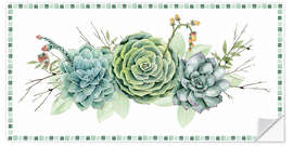 Sticker mural Collection de succulentes D