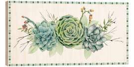 Tableau en bois Collection de succulentes D