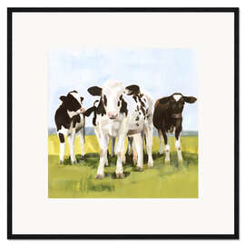 Ingelijste kunstdruk Cows in the pasture I