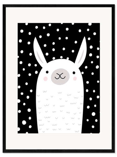 Framed art print Funny Llama