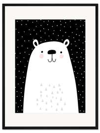Gerahmter Kunstdruck Cooler Eisbär
