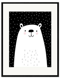 Impression artistique encadrée Ours polaire cool