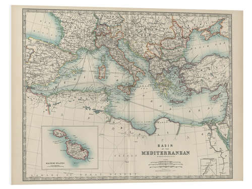 Tableau en PVC La Méditerranée au 19ème siècle (anglais)