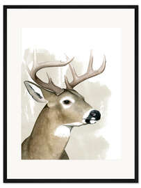 Gerahmter Kunstdruck Waldland Tiere II