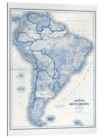 Stampa su plexi-alluminio Sudamerica in blu