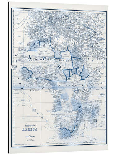 Alubild Afrika in Blautönen (englisch)