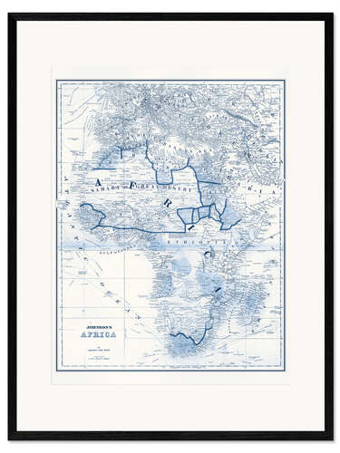 Framed art print Africa in blue tones