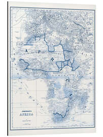 Magnettafel Afrika in Blautönen (englisch)