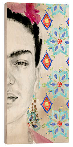 Cuadro de madera Frida Kahlo Face