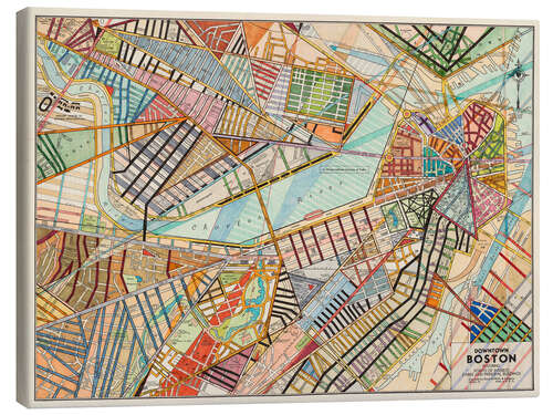 Canvas-taulu Modern map of Boston