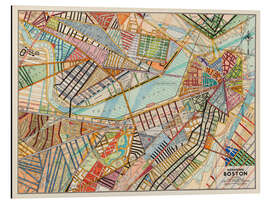 Magnettafel Moderne Karte von Boston