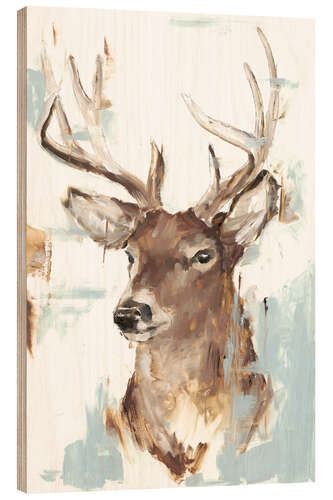 Tableau en bois Cerf moderne II