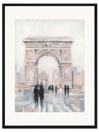 Gerahmter Kunstdruck Spaziergang im Regen