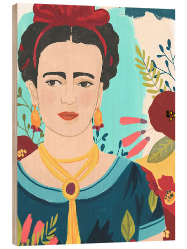 Wood print Frida Kahlo's Garden