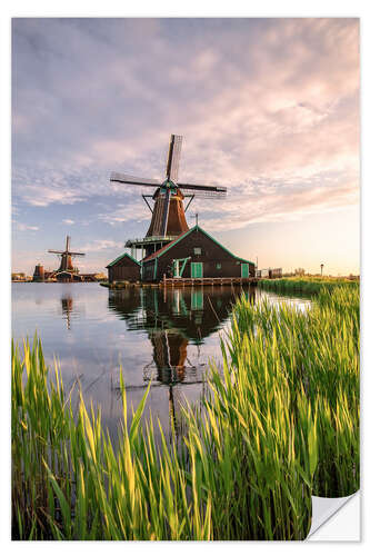 Selvklebende plakat Dutch windmill idyll