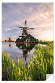 Selvklebende plakat Dutch windmill idyll