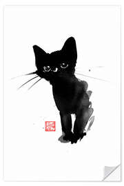 Wall sticker Black Kitten