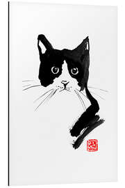 Tableau en aluminium Chat noir et blanc