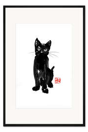 Gerahmter Kunstdruck Sitzende Katze