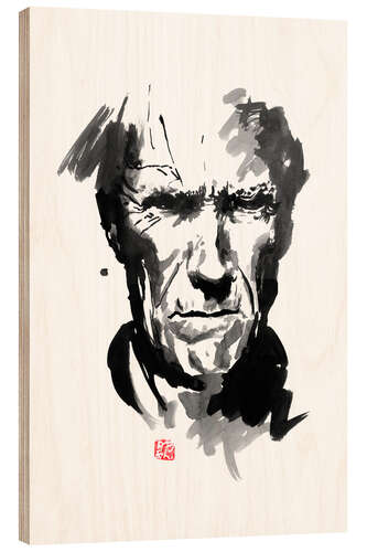 Wood print Clint eastwood