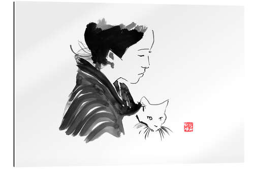 Gallery print Geisha with cat